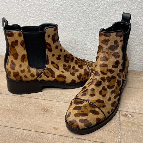 Cole Haan Mara Grand Chelsea Boots Ocelot Calf Hair Leopard Black Size 7 NEW - Picture 4 of 10